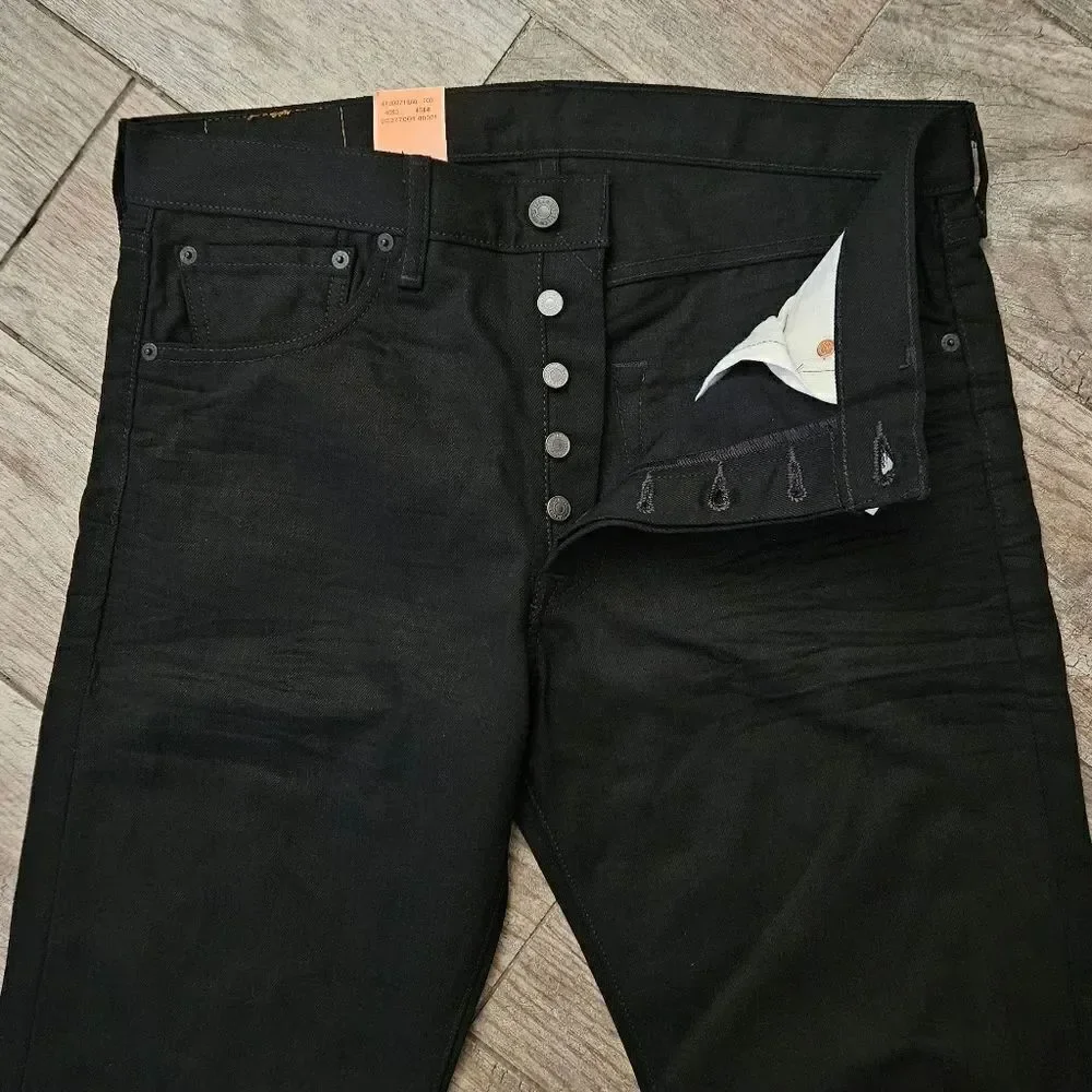 Levi's 501 Original Fit Straight Leg Men's Black Denim Jeans 34W x 34L